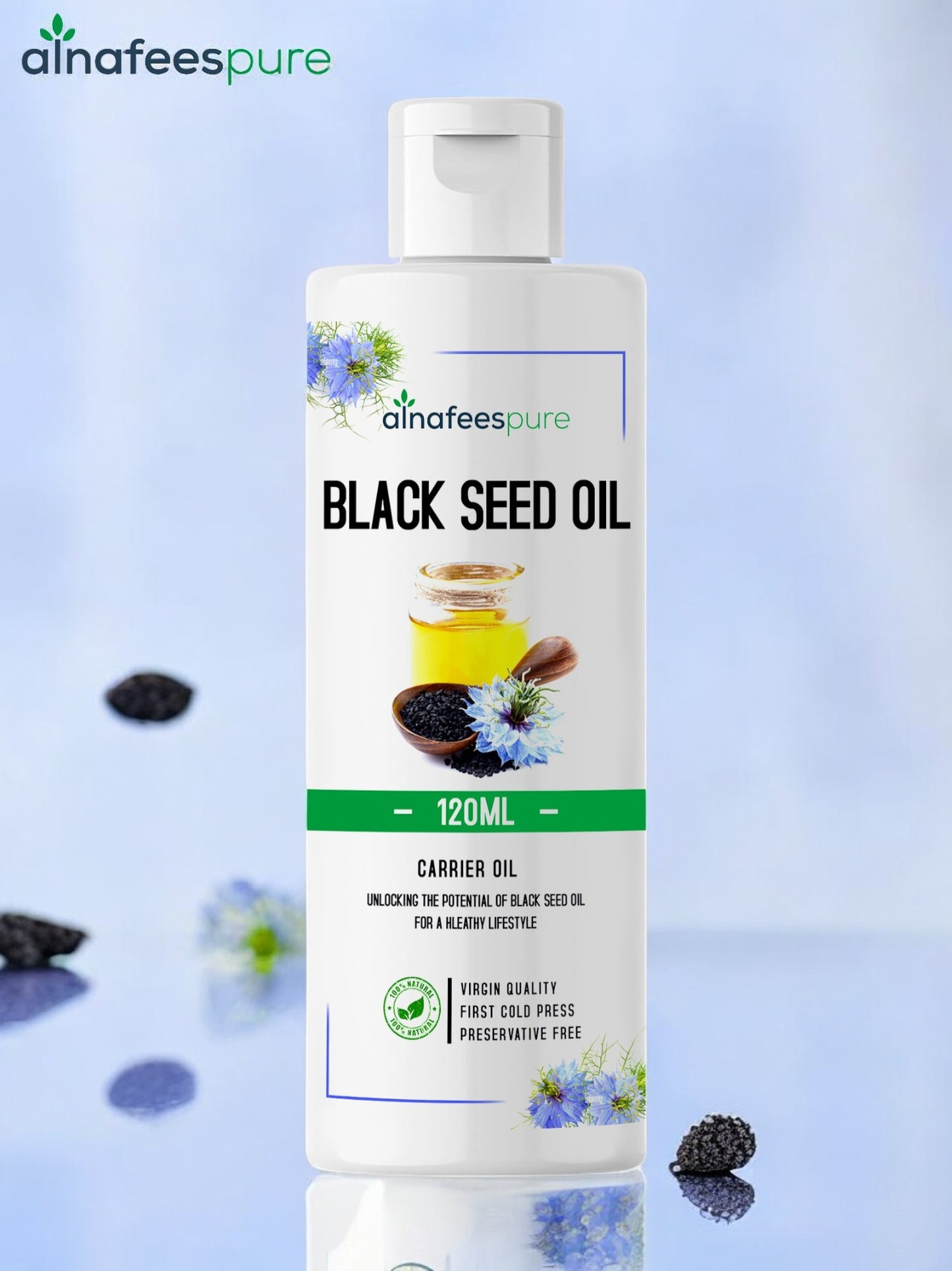 Black Seed Oil (Kalonji Oil) - Cold Pressed Nourish Your Skin and Hair Naturally 120ml