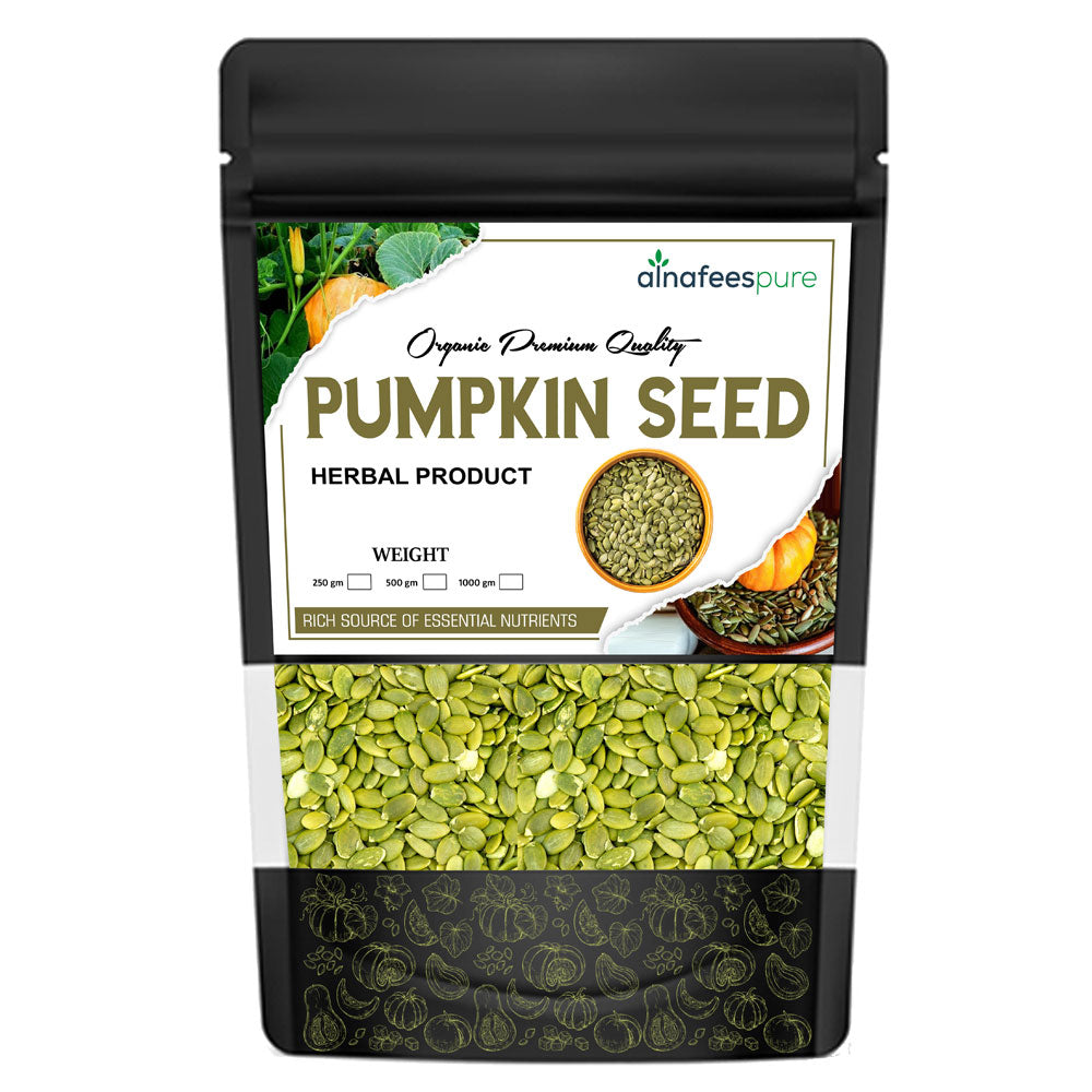 Alnafeespure Premium Green Pumpkin Seeds Nutritious Raw & Rich in Essential Nutrients
