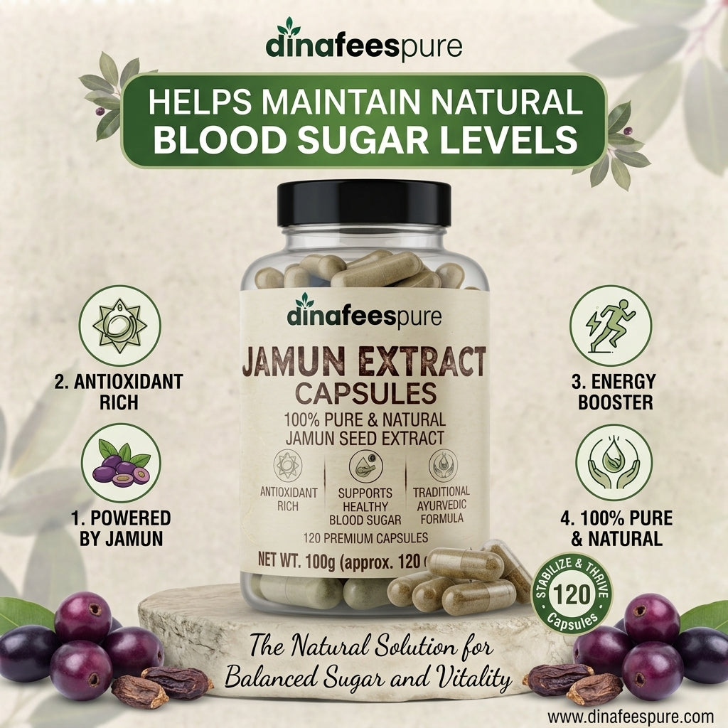 Pure Jamun Seed Powder OR Capsules - Antioxidant-Rich Superfood for Blood Sugar and Digestive Health