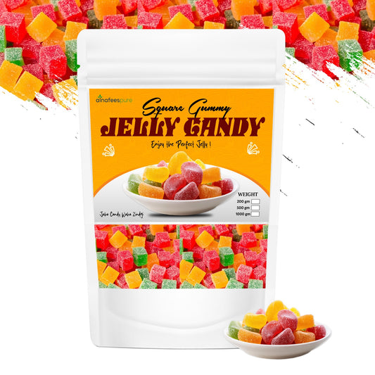 AlnafeesPure Tasty Sugar Coated Jelly Candy Bites,Mixed-Fruit
