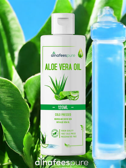 Aloe Vera Oil - for Nourishing Skin, Hair, and Body | Pure, Organic, and Edible 120ml