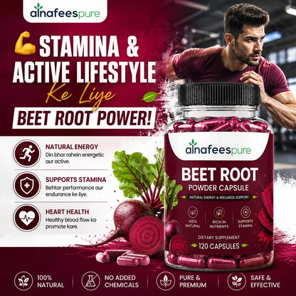 Al-Nafees Pure:Beet Root 120 Capsules | Free Delivery