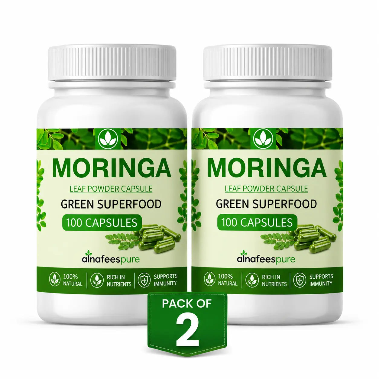 Moringa 100 Capslues Jambo Bottle – Premium Green Superfood