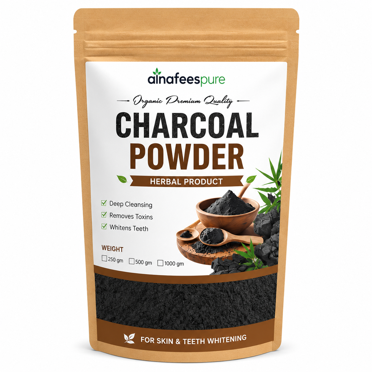 Activated Charcoal Powder - 100% Natural Teeth Whitening, Skin Detox, and Internal Cleanse