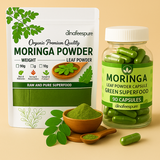 Moringa Power Duo – 500 g Organic Powder + 90 Free Capsules