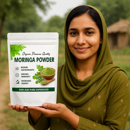 Moringa Power Duo – 500 g Organic Powder + 90 Free Capsules