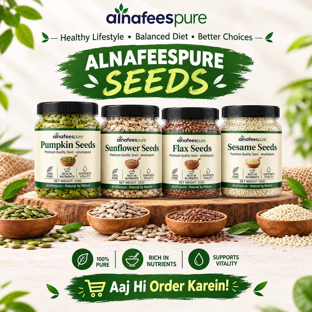 Alnafees Pure PCOS Complete Seed Cycling Blend