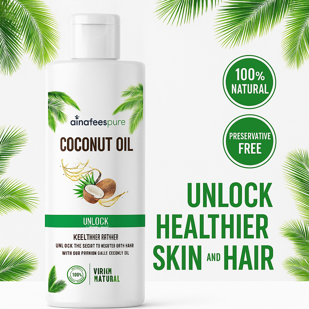 Coconut Oil Cold Pressed for Pure DIY Skin and Hair Care 120ml