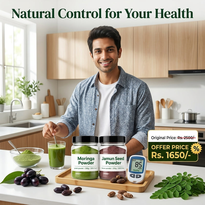 Alnafees Pure Health Combo – 100% Pure Moringa Powder &amp; Jamun Seed Powder (200g Each)