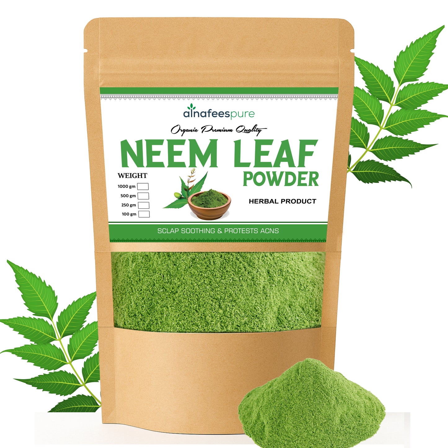 Neem Leaf Powder – 100% Pure, Natural & Organic 🌿✨