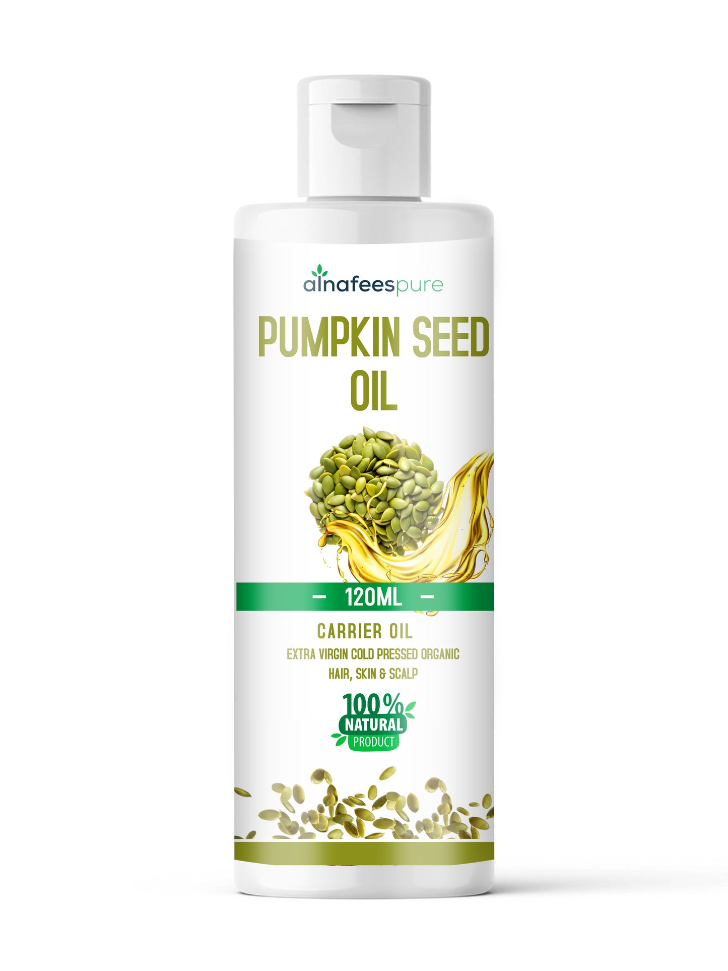 Pumpkin Seed Oil for Skin and Hair - Cold-Pressed, 100% Pure & Unrefined 120 ml