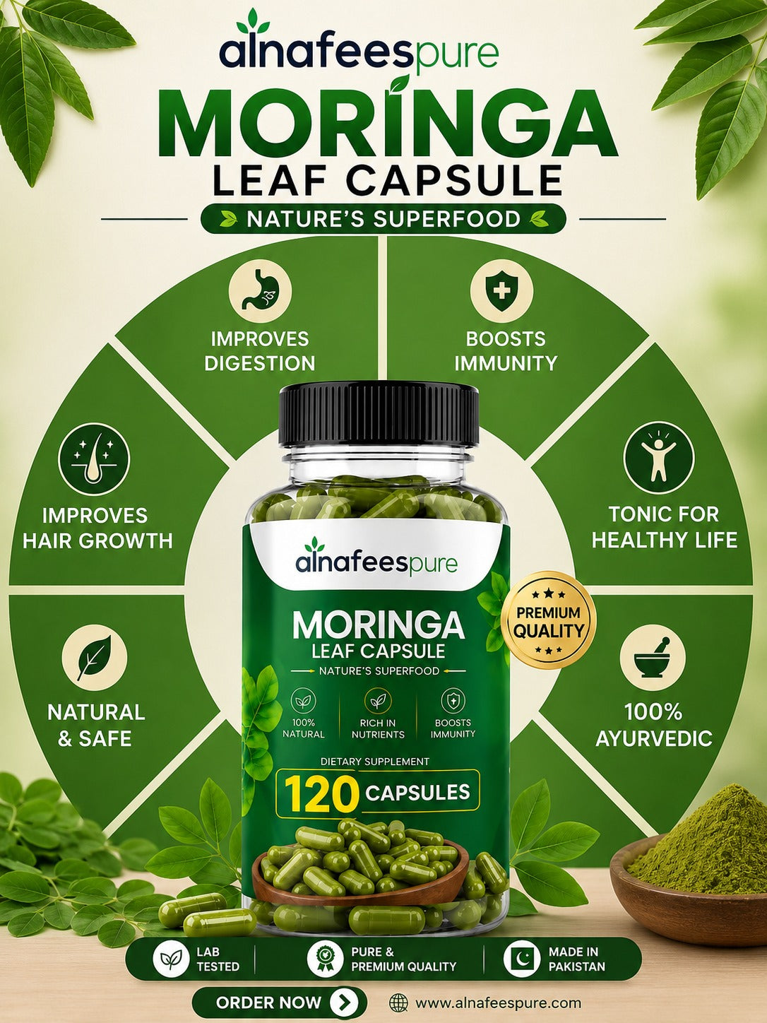 Moringa Capsules Bundle – Pure Sohanjana Leaf Supplement (سوہانجنا)