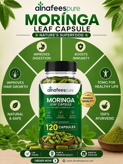 Moringa Capsules Bundle – Pure Sohanjana Leaf Supplement (سوہانجنا)