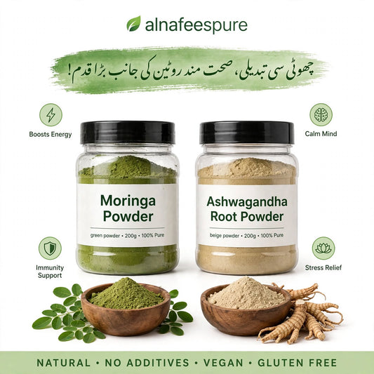 Al Nafees Pure - Superfood Combo Pack (Ashwagandha & Moringa Powder) 400g