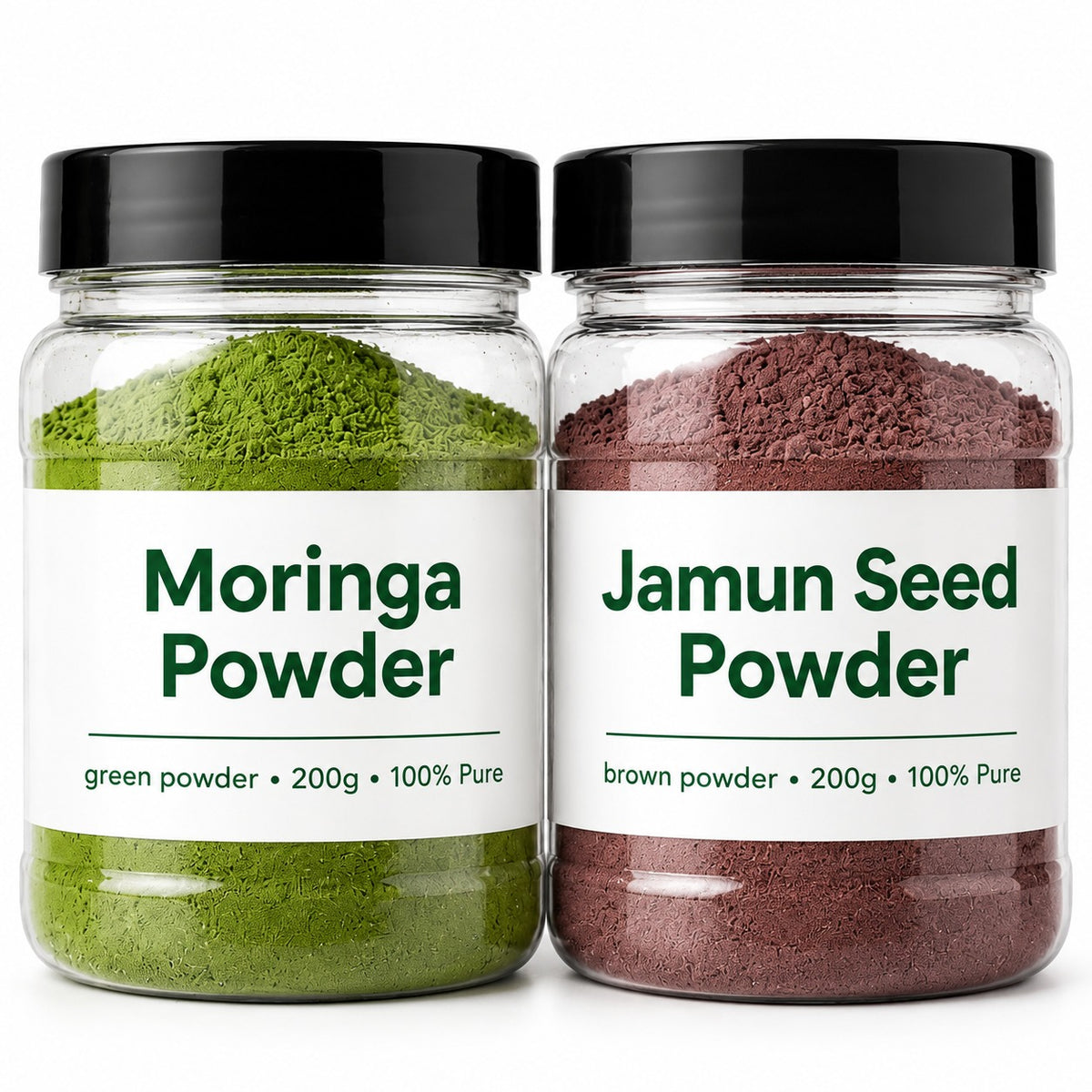 Alnafees Pure Health Combo – 100% Pure Moringa Powder &amp; Jamun Seed Powder (200g Each)