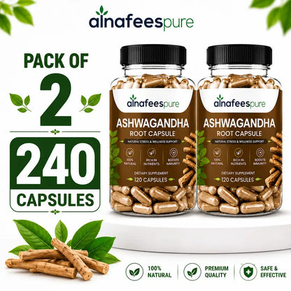 Al-Nafees Pure Ashfaghanda 120 Capsules | Free Delivery