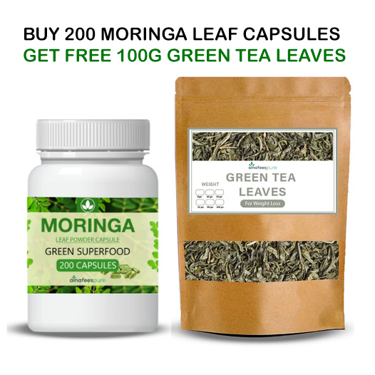 Buy 200 Moringa Leaf Capsules , Get Free 100g Green Tea Leaves