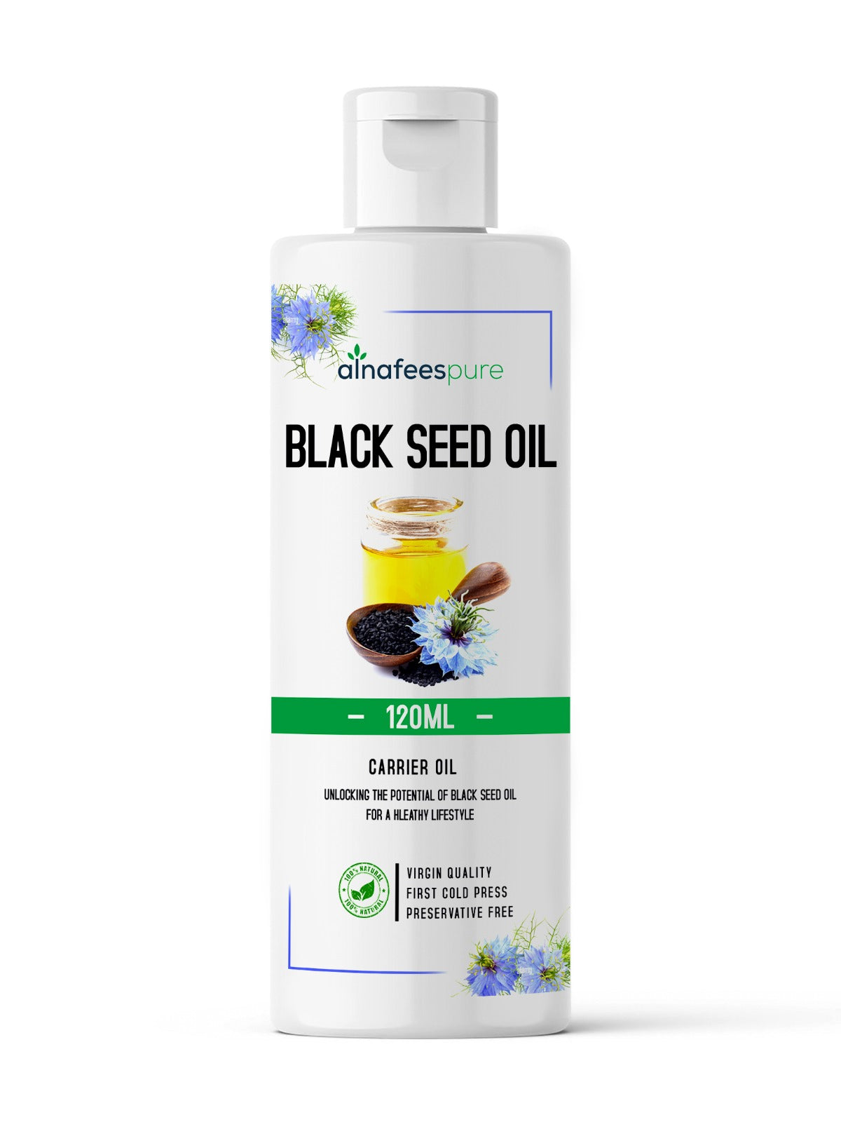 Black Seed Oil (Kalonji Oil) - Cold Pressed Nourish Your Skin and Hair Naturally 120ml